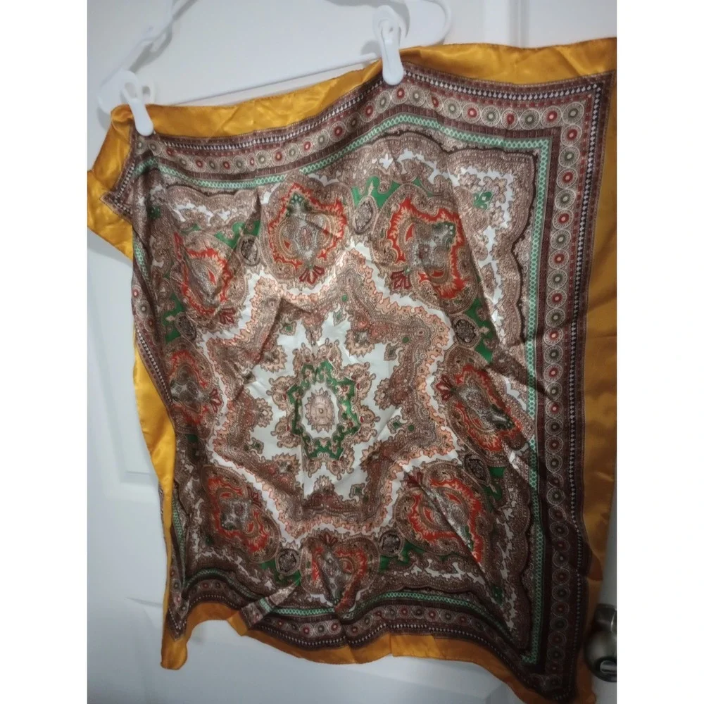 Vintage Paisley Satin Scarf 28